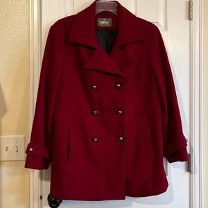 Avenue Wool Collection 18 20 Deep Red Maroon Wine Pea Style Coat